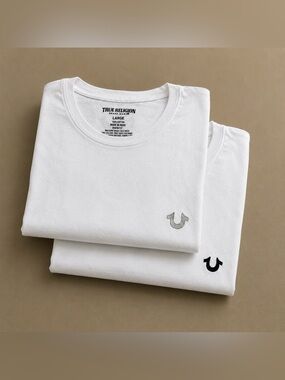 True Religion White T Shirt Bundle Lot Men’s L Streetwear Y2K Minimalist Skater